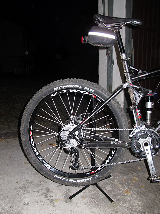 Antrieb und Hinterrad eingebaut