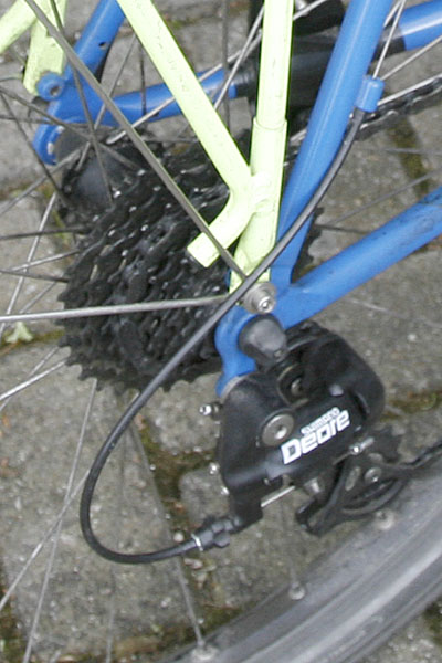 Schaltwerk und Kassette: Noch original, wird demn&auml;chst mal ausgetauscht ...