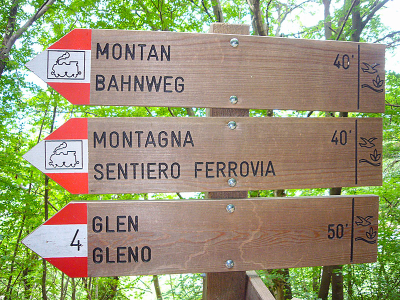 Nun geht es auf der ehemaligen Strecke der Fleimstalbahn weiter