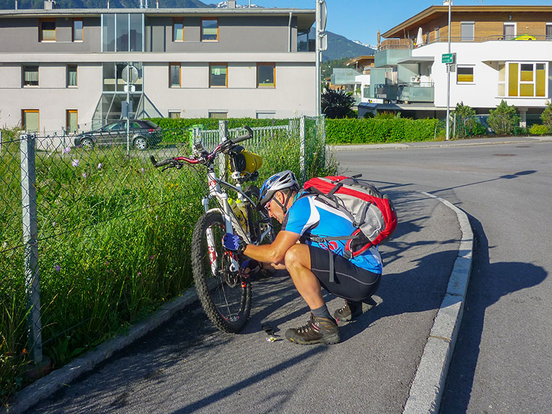 Kleine Panne, schnell behoben: Die Bremse schleift