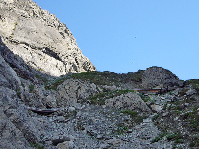 Die Wegbefestigung sieht nicht vertrauenserweckend aus - und die ersten Geier kreisen auch schon ;-)