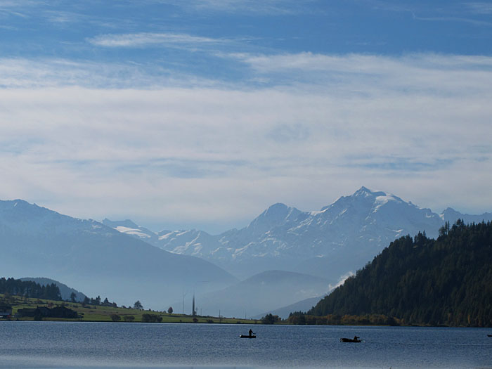 Blick Richtung Meran, im Hintergrund die Ortlergruppe