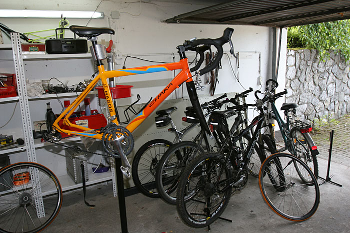 Nach dem Waschen wird das Rad teilzerlegt