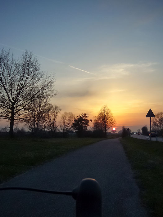 Dem Sonnenuntergang entgegen