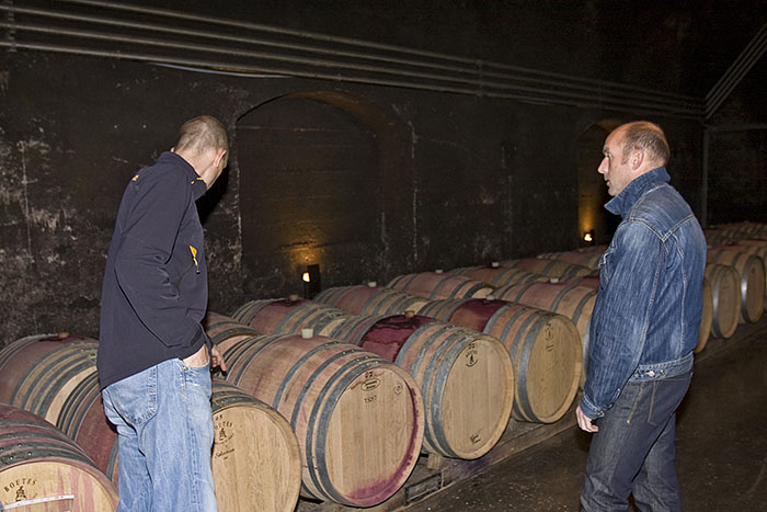 Hier reift der Wein in den Fässern