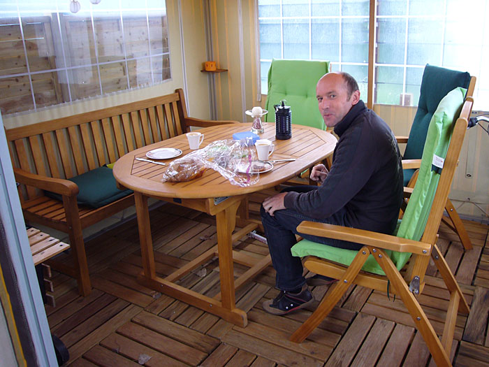 1. Frühstück auf dem Campingplatz am Riedsee