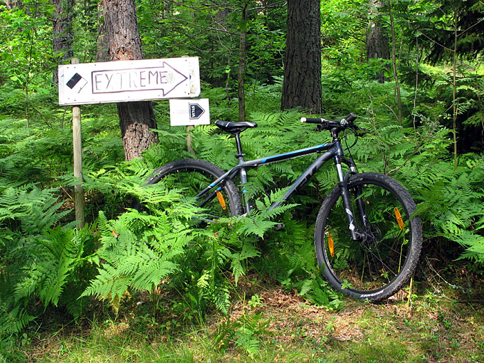 Im Wald bei Kymlinge gibt es ausgeschilderte Strecken, ich nehme natürlich die "Extreme" ;-)