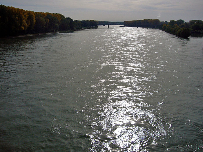 Blick von der Germersheimer Rheinbrücke