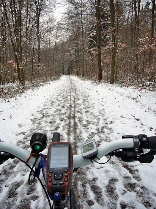 Vereister Boden auf dem Weg nach Bad Herrenalb