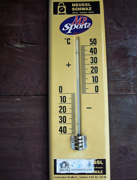 Die Temperatur ist auf 15°C gesunken ...