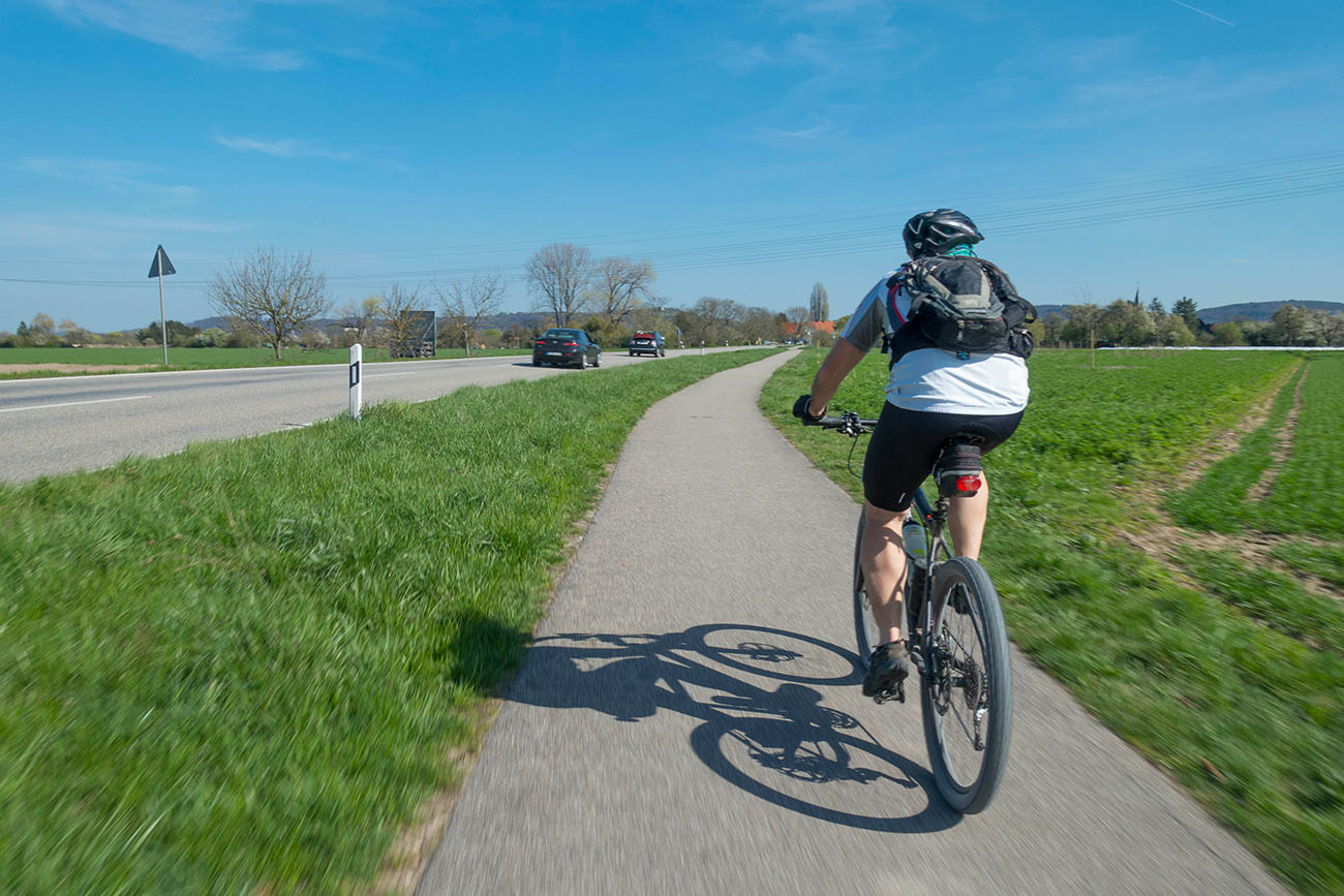 Mit Reini unterwegs, am Horizont der Kraichgau in Sicht 