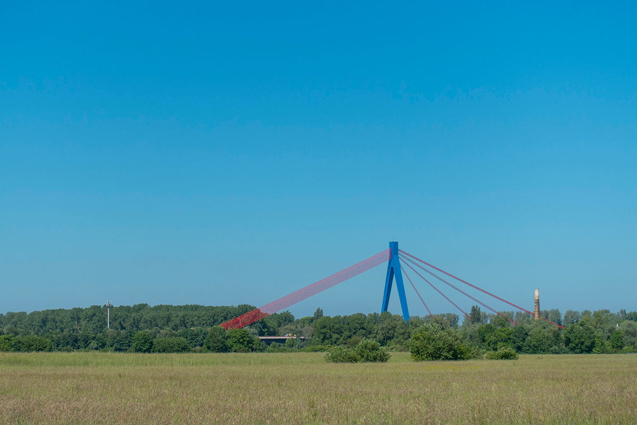 Die einhüftige Schrägseilbrücke über den Rhein 