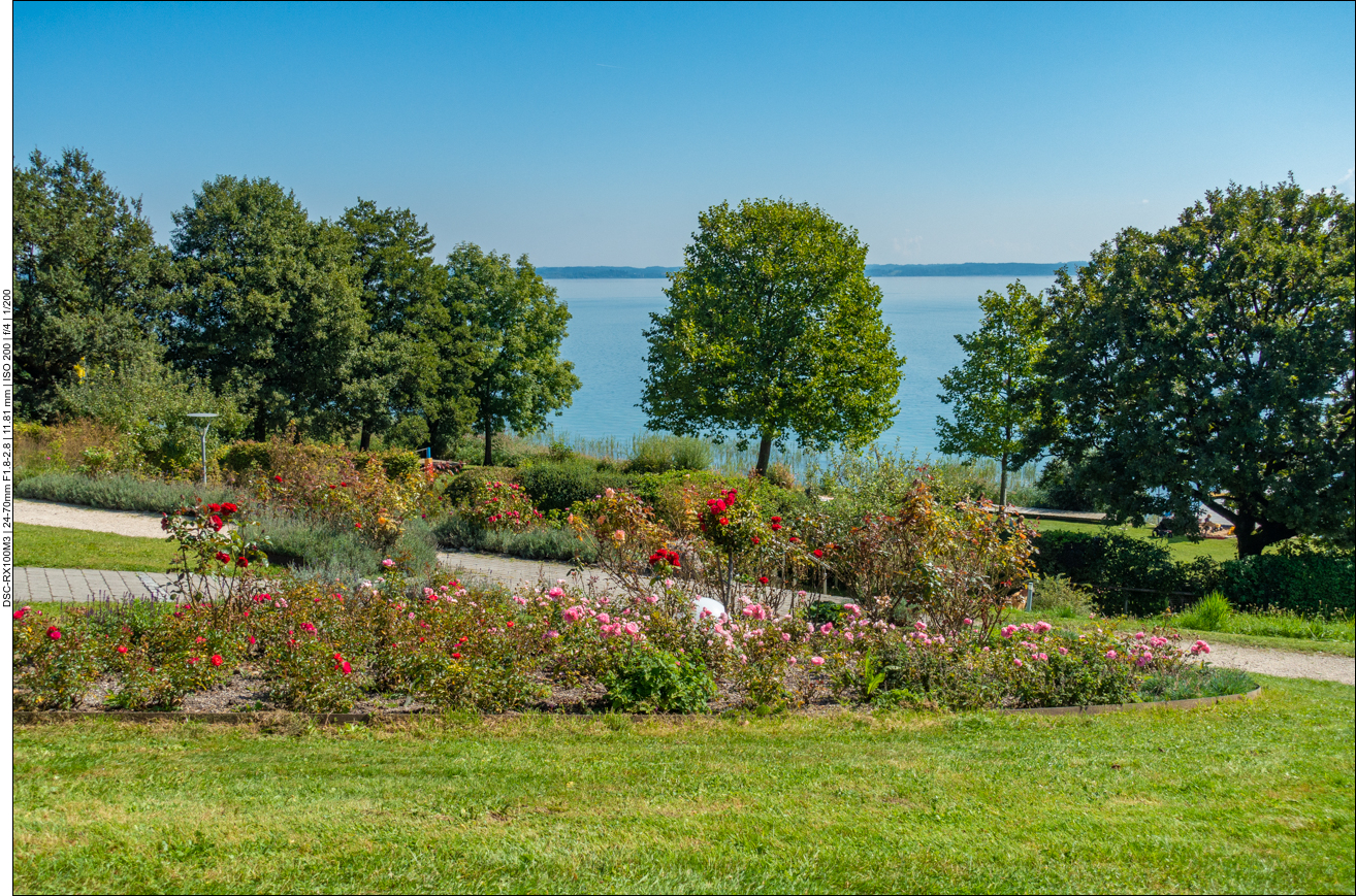 Blumengeschwängerte Uferanlage