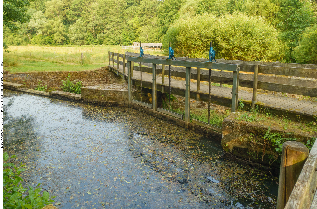 Wasserstausystem für die Mühle 