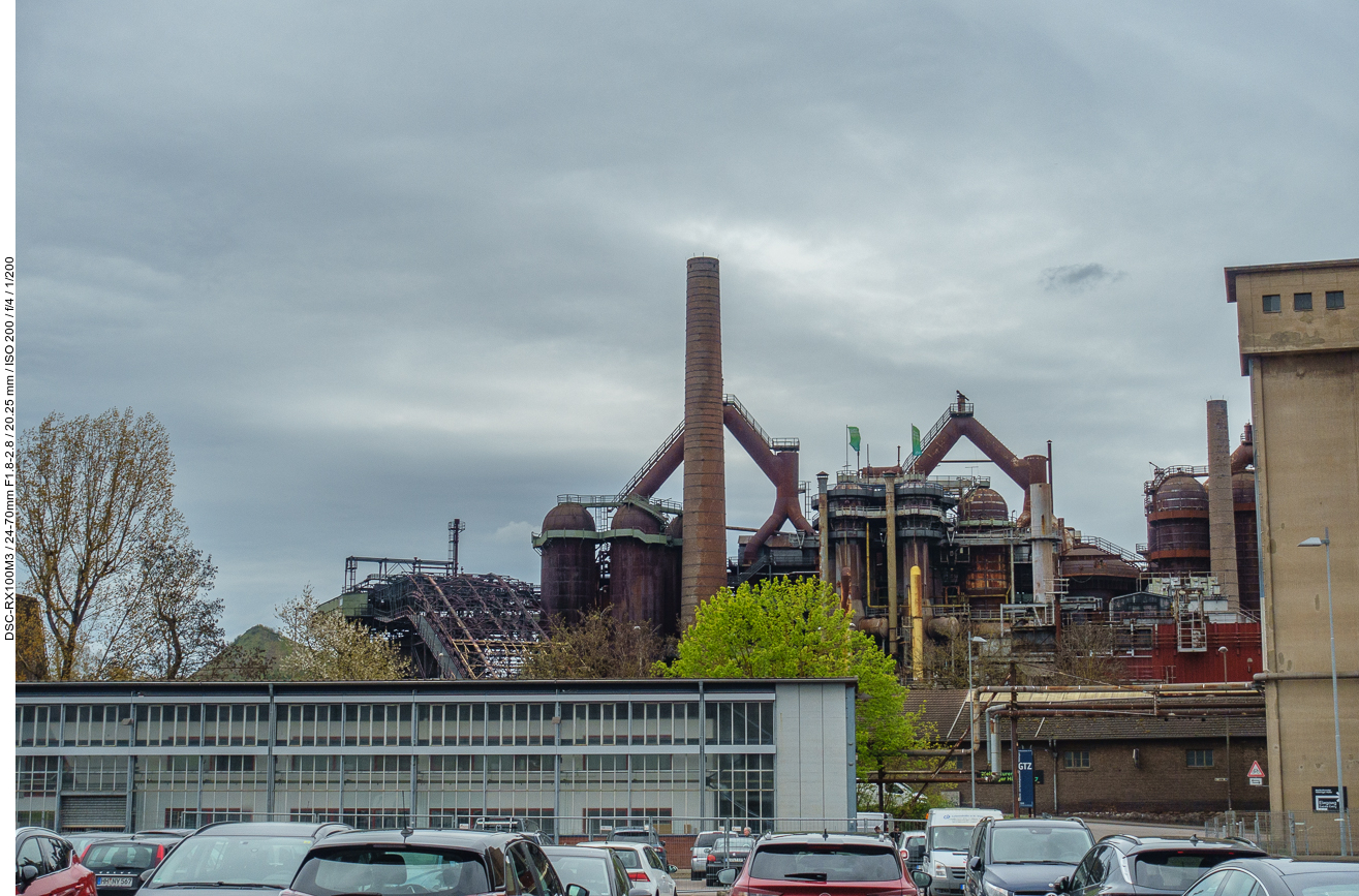 Start der Tour auf dem Parkplatz des Weltkulturerbes Völklinger Hütte