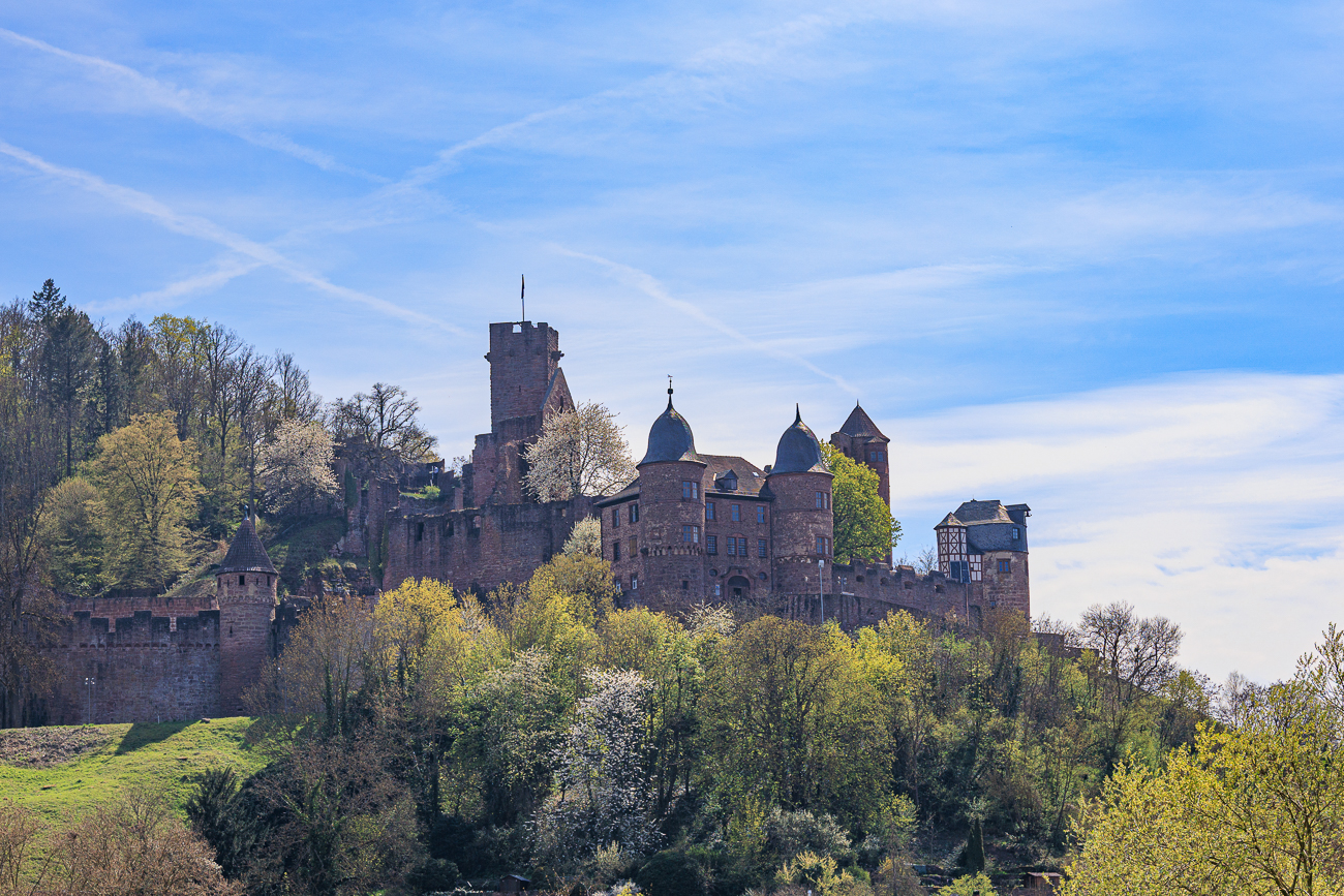 Die Ruine der Burg Wertheim am Zusammenfluss von Main und Tauber